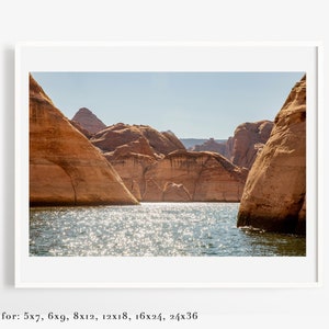 Lake Powell Utah photo print - Red rocks and sparkles fine art photography - Wall art print in 8x12 10x15 16x20 24x30 + many more sizes