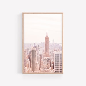 Blush pink wall art - New York City photography print - NYC photo - Girl nursery blush decor