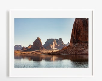 Stampe fotografiche sul Lago Powell Arizona - Arte murale oversize - Fotografia d'arte al tramonto - Stampa artistica per decorazioni nel deserto