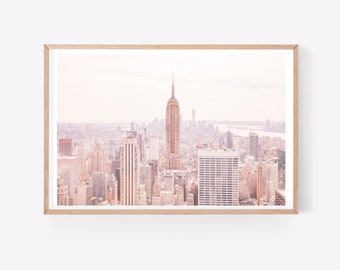 Blush pink wall art - New York City photography print - College room decor - Girl nursery decor  - Blush wall decor