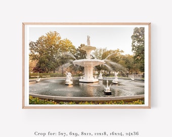 Savannah GA photo print - Forsyth Park fountain - Savannah wall art - Southern art Georgia gift - 5x7 8x12 12x18 + more