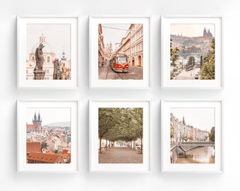 Set of 6 Prague art prints - 25% off Gallery wall art set - Christmas gift idea - 11x14 print set + more sizes - Black and white option