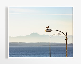 Elliott Bay Puget Sound - Seattle print Fathers Day gift - Travel art photograph - Pacific Northwest decor -  -Seattle Washington PNW