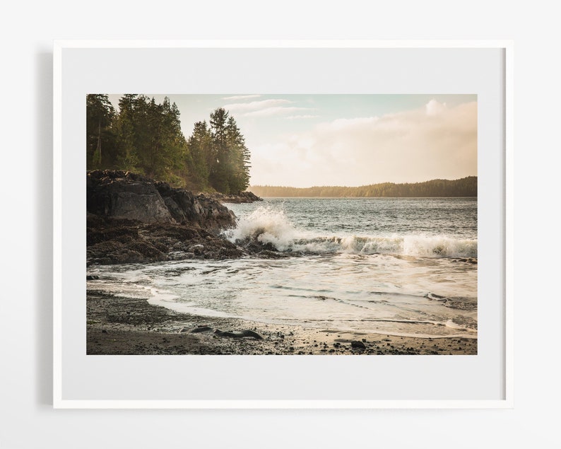 British Columbia photo - Tofino Vancouver Island - Fathers Day gift - Extra large wall art - Horizontal ocean seascape photography