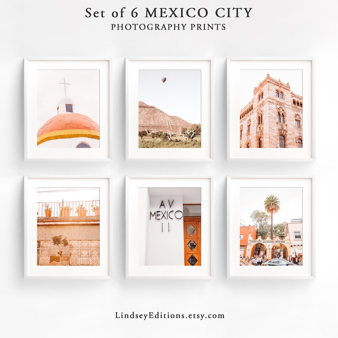 Prints Mexico City Set of 6 25 off Mexico Art Prints CDMX Photography