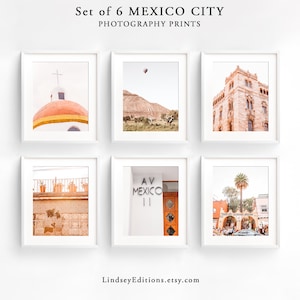 Prints Mexico City set of 6 - 25% off - Mexico art prints - CDMX photography decor - Gallery wall print set