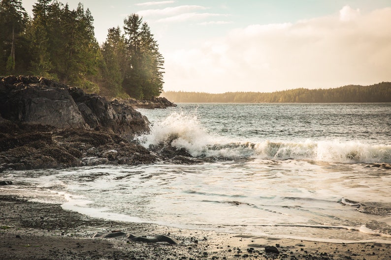 British Columbia photo Tofino Vancouver Island Fathers Day gift Extra large wall art Horizontal ocean seascape photography image 2