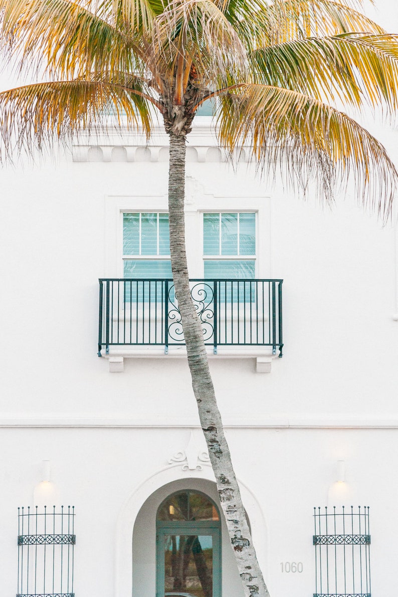 Puede incluir: Un edificio blanco con una palmera en frente. El edificio tiene un balc&oacute;n con una barandilla negra y una ventana con persianas blancas. El n&uacute;mero 1060 es visible en el edificio.