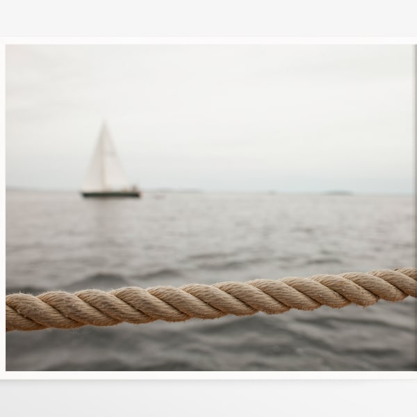 Nautical wall art - Ocean art print - Sail boat decor- Neutral and minimalist photography - Ship photo - Dad gift Father's Day gift