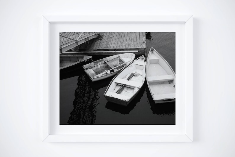 Nautical Wall Decor Black and White Wall Art Large Art Etsy