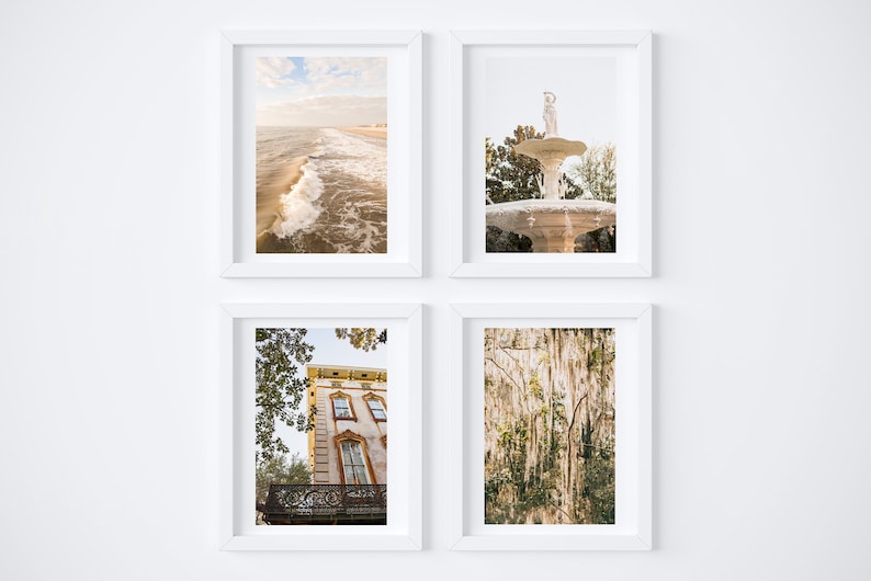 Savannah print set of 4 Photography art print collection 20% off Tybee Island Georgia matching wall decor image 1