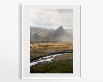 Iceland photo print-  Icelandic mountain print - Þórsmörk photography - Large wall art - Landscape photography - Fine art