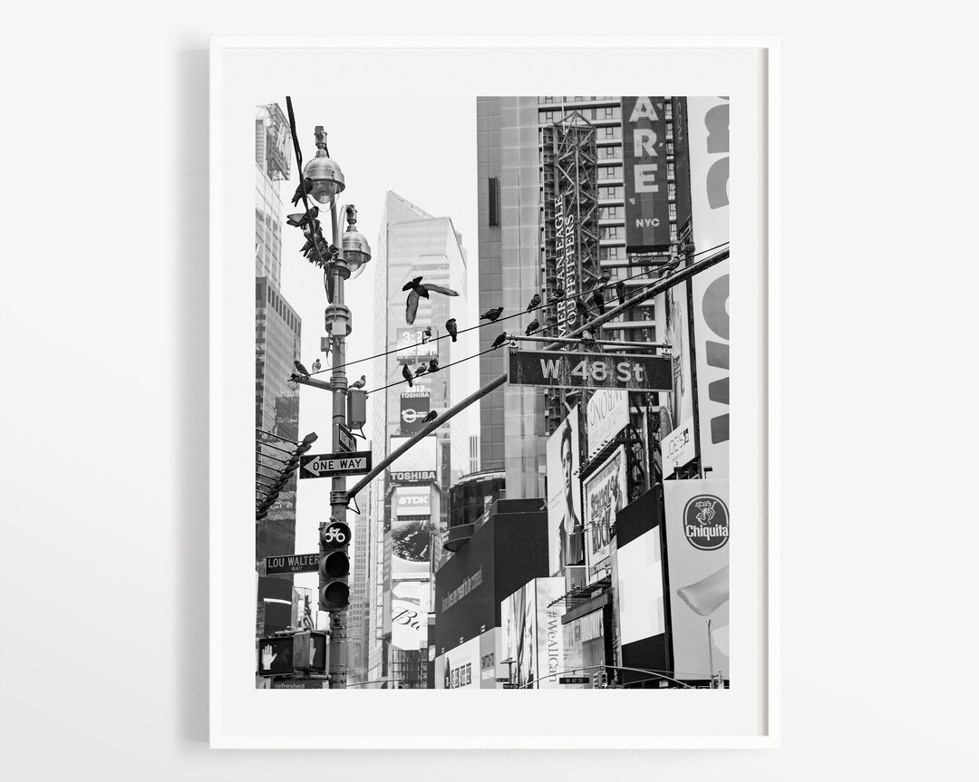 Times Square New York City Photo Print - NYC Wall Art - Black and White ...