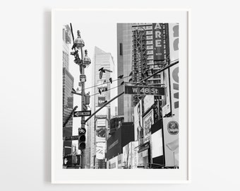 Times Square New York City photo print - NYC wall art - Black and white photography Manhattan