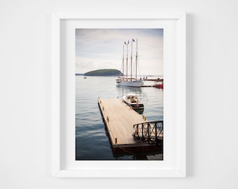 Bar Harbor, Maine wall art - New England photo print - Wooden dock lake house decor - Maine prints - Lake house art - Camp cabin decor 20x30