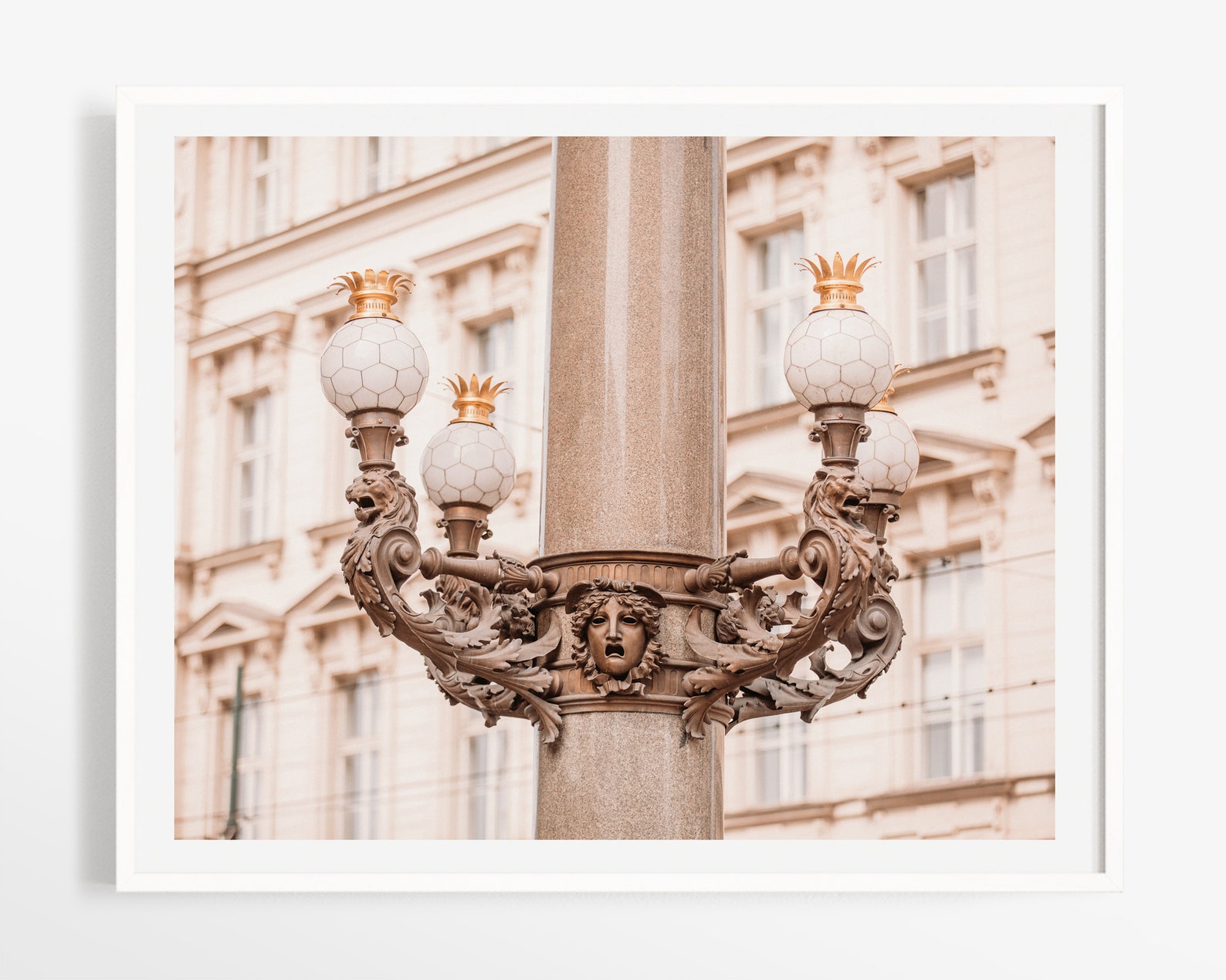 Prague Art Nouveau Wall Art Prague Faces Light Poles Etsy