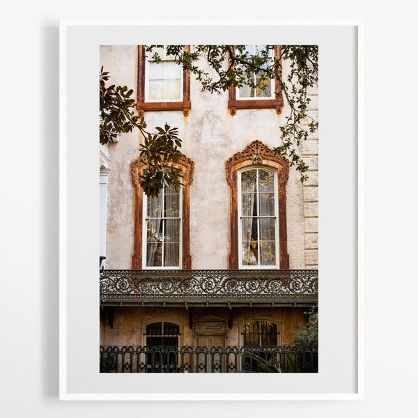 Savannah Georgia photo print - Noble Hardee Mansion - Travel photography wall decor - Southern art - 11x14 8x12 + more - Fine art gift