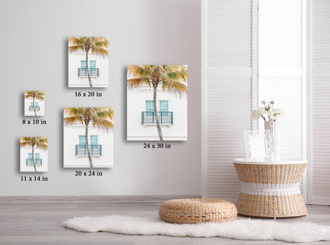 Miami Beach wall art Florida photo print White clean Etsy
