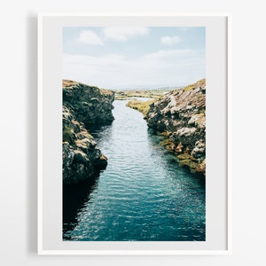 Silfra Fissure photo print - Þingvellir / Thingvellir National Park - Iceland travel decor - Square Icelandic photography - Diving landmark