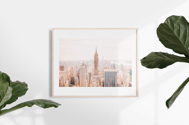 Rose gold New York City print Urban nursery art Gender neutral nursery decor College student gift Blush pink wall art image 6