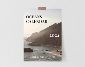 2024 Calendar - Ocean Photography - Nautical Art - Gift under 30 - Gifts for Guys - Boyfriend gift - Small desk calendar 2022 5x7