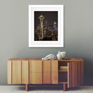 Seattle photography Black and white skyline Space Needle photo print Washington wall art PNW travel decor Cityscape image 5