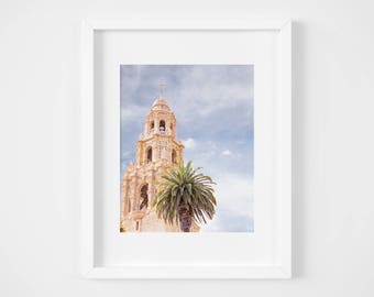 San Diego architecture photography - California Building wall decor - Balboa Park photo prints - Pastel muted fine art print - Museum of Man