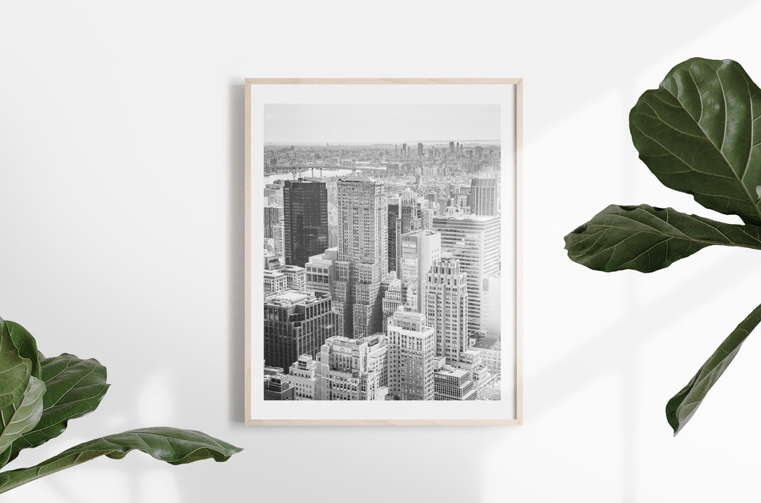 New York City Wall Art - Black and White Manhattan Print - NYC ...