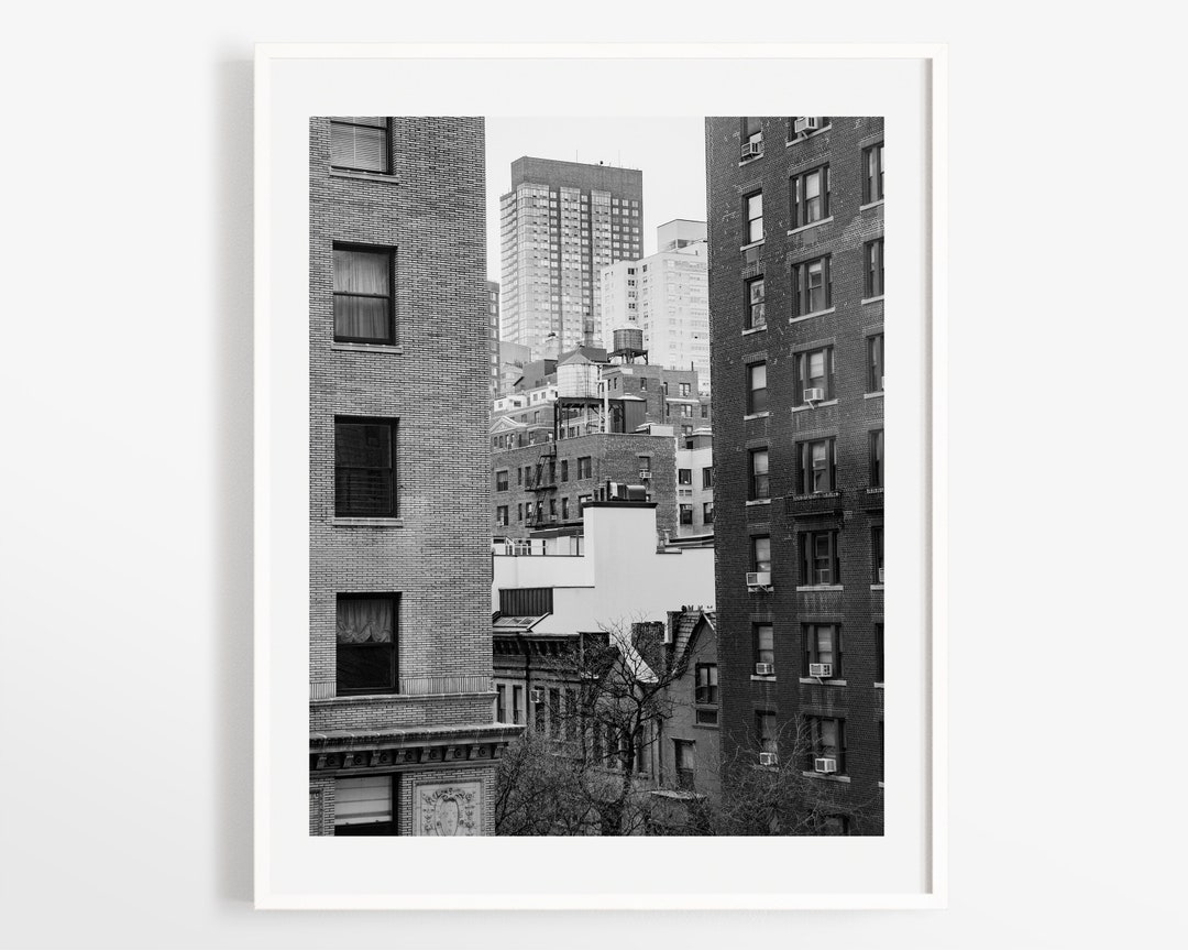 New York City Wall Art - Neighborhood Manhattan Print - NYC Black and ...