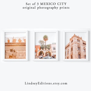 Mexico City wall art set of 3 prints  20% off - CDMX wall art set - 3 piece wall art Mexican decor - Black and white 8x10 16x20 +