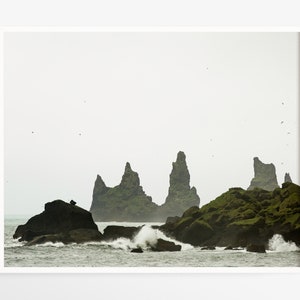 Vik Iceland print - Landscape photography - Travel photo - Large wall art - Ocean print - Black beach - Icelandic gifts
