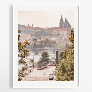 Prague art Prague castle fine art photography Prague skyline black and white image 1