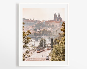 Prague art - Prague castle fine art photography - Prague skyline black and white