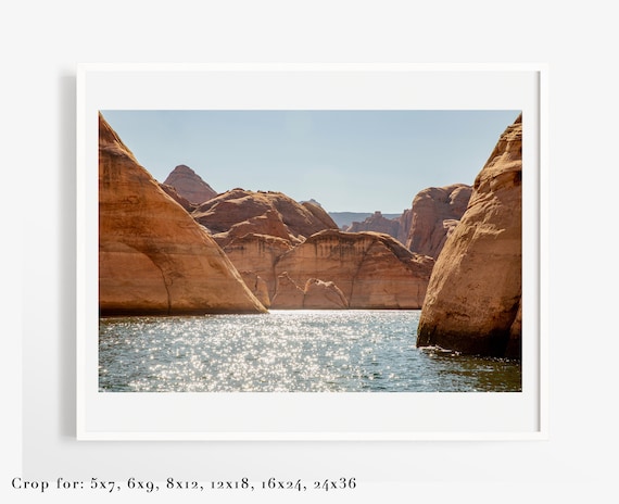 Lake Powell Utah photo print - Red rocks and sparkles fine art photography - Wall art print in 8x12 10x15 16x20 24x30 + many more sizes