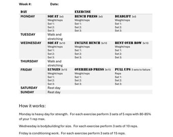 Simple 3 day powerlifting split