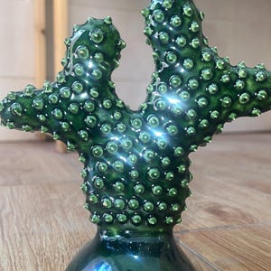Handmade Moroccan pottery cactus for decoration