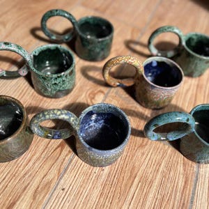 Taza de terracota marroquí hecha a mano / Taza rústica de loza, taza de cerámica artesanal