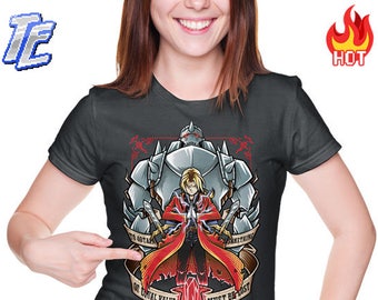 Womens : Fullmetal Alchemist Shirt / Brotherhood Shirt / Edward Elric Tee / Alphonse Elric T-shirt / Anime Tee