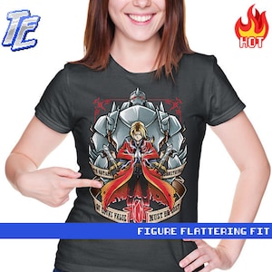 Womens : Fullmetal Alchemist Shirt / Brotherhood Shirt / Edward Elric Tee / Alphonse Elric T-shirt / Anime Tee
