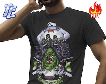 Unisex / Mens : Ghostbusters Shirt / Stay Puft Shirt / Marshmallow Tee / Slimer T-shirt / Venkman Tee