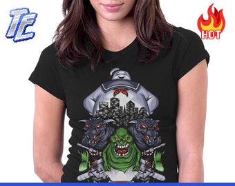 Womens : Ghostbusters Shirt / Stay Puft Shirt / Marshmallow Tee / Slimer T-shirt / Venkman Tee