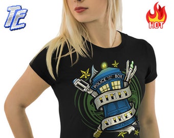 Womens : Doctor Who Shirt / Timelord Shirt / Tattoo Tee / The Doctor T-shirt / Timey Wimey Tee