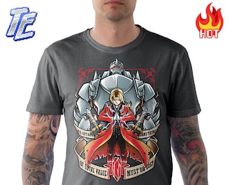 Unisex / Mens : Fullmetal Alchemist Shirt / Brotherhood Shirt / Edward Elric Tee / Alphonse Elric T-shirt / Anime Tee