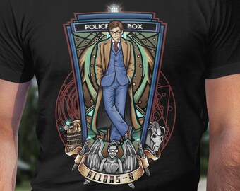 Koszulka Doctor Who - Dziesiąty Doktor - Koszulka Doktor - Władca Czasu - David Tennant - Koszulka Władca Czasu - Parodia - Męska koszulka unisex