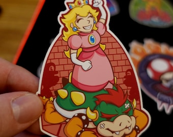 Princess Peach, Mario Sticker, Vinyl Sticker, Individual Die Cut