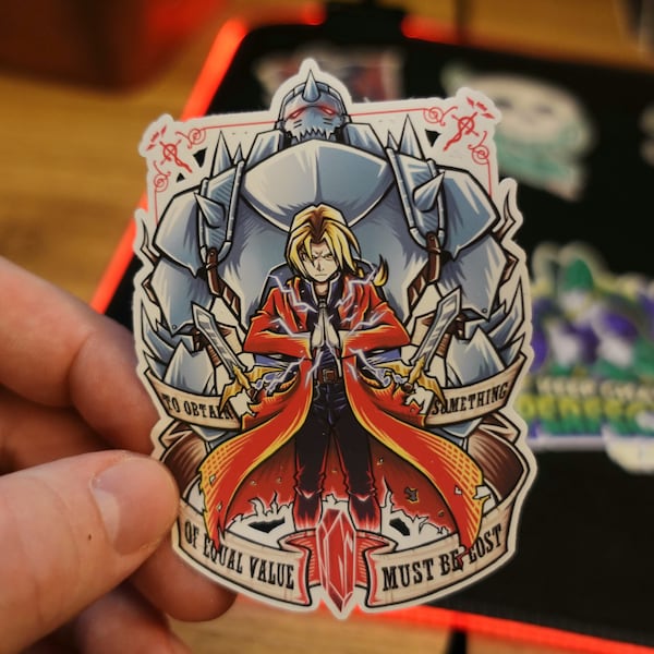Full Metal Alchemist, Anime Sticker, Vinyl Sticker, Individual Die Cut