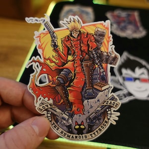 Trigun, Vash the Stampede, Anime Sticker, Vinyl Sticker, Individual Die Cut image 1