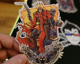 Trigun, Vash the Stampede, Anime Sticker, Vinyl Sticker, Individual Die Cut