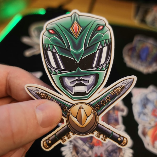 Green Power Ranger, Green Power Ranger Sticker, Vinyl Sticker, Individual Die Cut