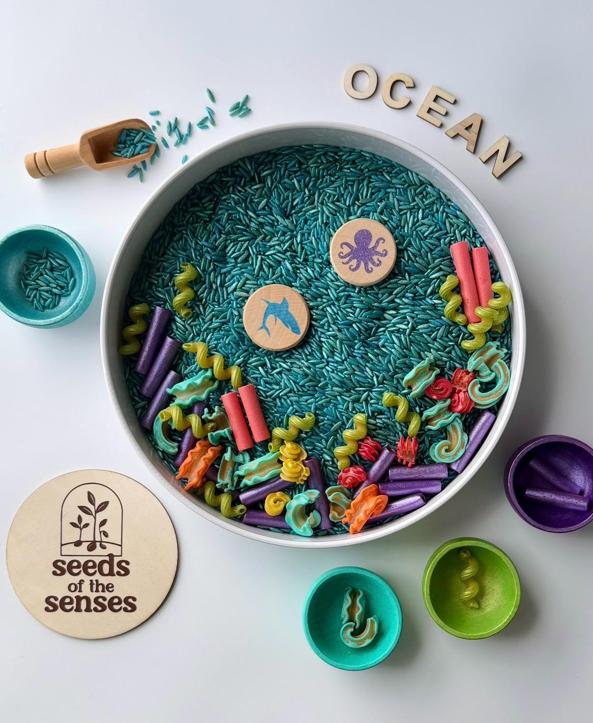 Ocean Sensory Bin Kit Montessori Toy, Fine Motor Activity, Homeschool Play (Ages 3+)